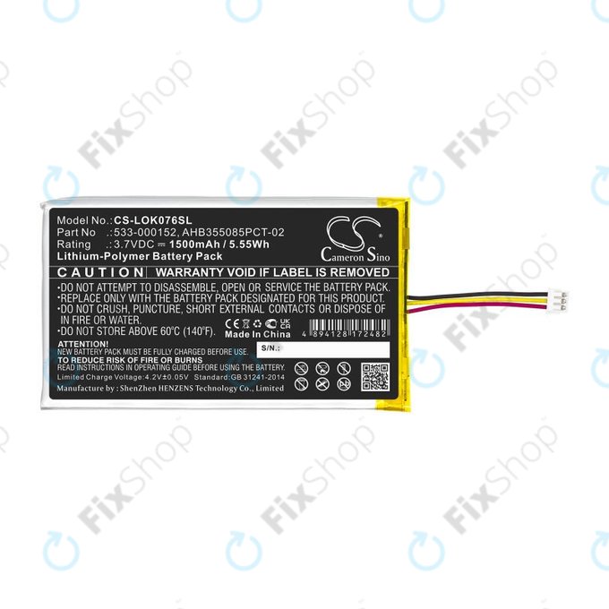 Battery for Logitech G913, G913 TKL, G915, G915TKL, 1500mAh, Li-Pol, 3.7V, 533-000152, HQ