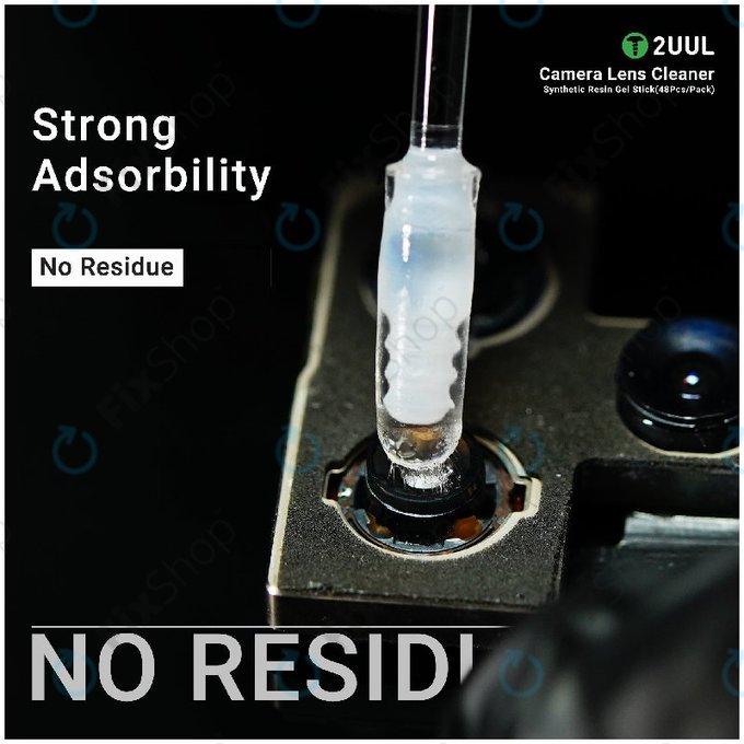 Camera Lens Cleaning Gel Sticks, Synthetic Resin, 2UUL CL21, 48pcs/Pack