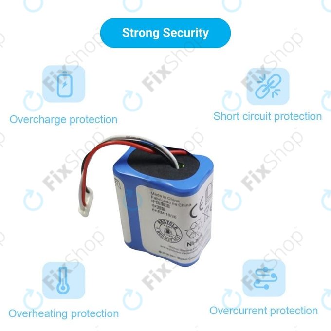 iRobot Braava 2000, 300, 380, 380T, 381, 390, Mint 5200, Mint Plus 5200, Proscenic JOJO Professional - Battery GPRHC202N026, 4409709, W206001001399 Ni-MH 7.2V 2500mAh