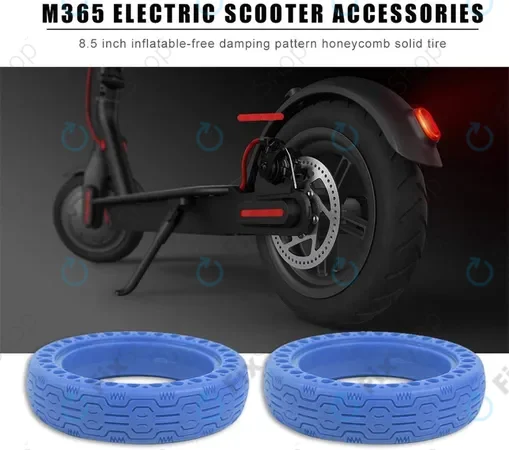 Xiaomi Mi Electric Scooter 1S, 2 M365, Essential, Pro, Pro 2 - Durable Full Tubeless Tire (Type 1) (Blue)