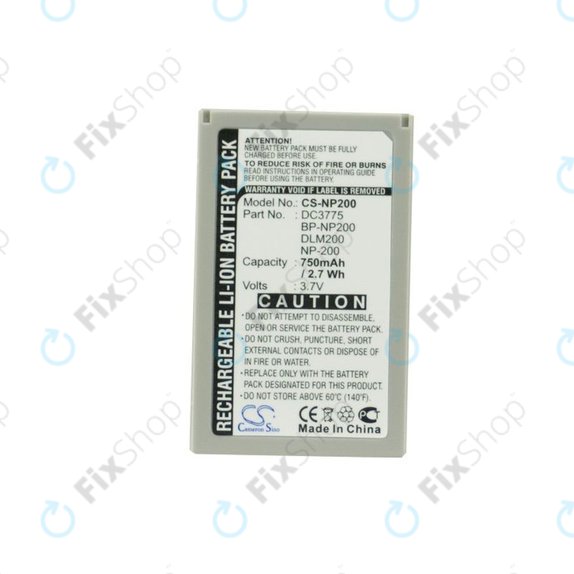 Battery for Minolta DiMAGE X, Xi, Xt, Xt Biz, Xg, 750mAh, Li-Ion, 3.7V, NP-200, HQ