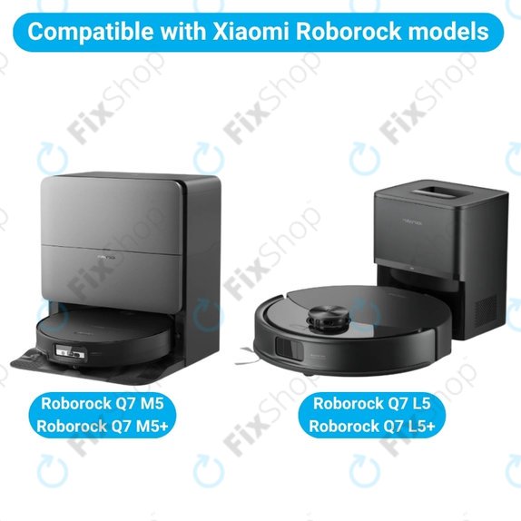 Replacement set for Xiaomi Roborock Q7 M5, Q7 M5+, Q7 L5, Q7 L5+ (2x Main brush, 4x Filter, 4x Side brush, 4x Mop cloth, 4x Dust bag)
