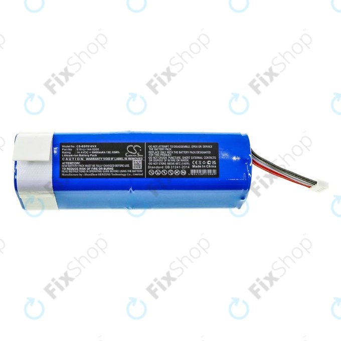 Ecovacs Deebot Ozmo-series, T-series, N-series, Yeedi Vac 2 Pro - Battery S10-Li-144-5200 Li-Ion 14.4V 6400mAh HQ
