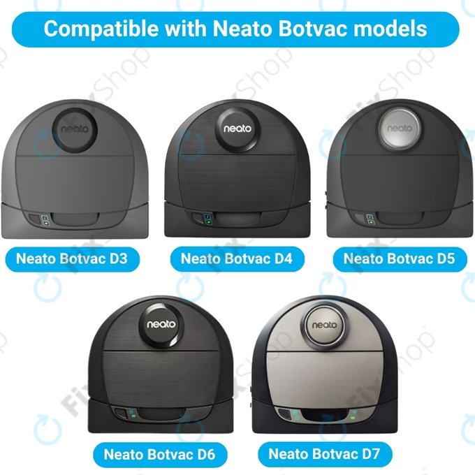 Replacement set for Neato Botvac D3, D4, D5, D6, D7 (2x Main brush, 4x Filter, 4x Side brush)