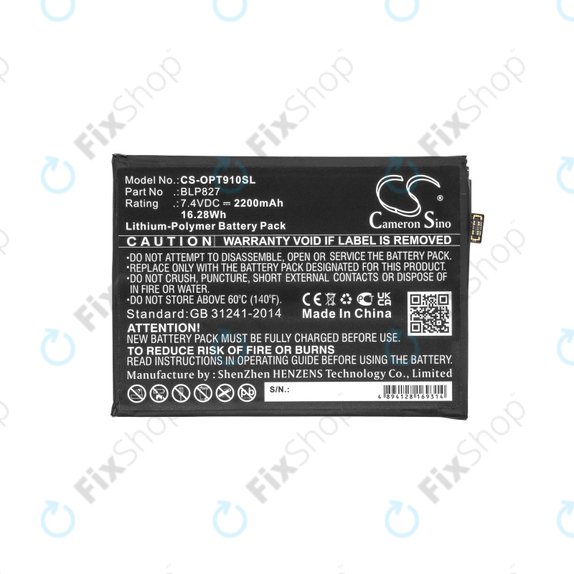Battery for OnePlus 9 Pro LE2121 LE2125, 2200mAh, Li-Pol, 7.4 V, BLP827, HQ