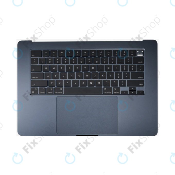 Top case keyboard frame for MacBook Air 15", A3114 (2024), with US keyboard and battery, Midnight, 661-40269, Genuine Apple