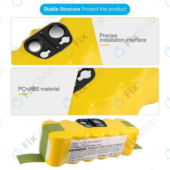 iRobot Roomba 500, 600, 700, 800, 900-series, R3, Scooba 450, Vileda 137173 - Battery 11702, GD-Roomba-500, VAC-500NMH-33 Ni-MH 14.4V 3500mAh