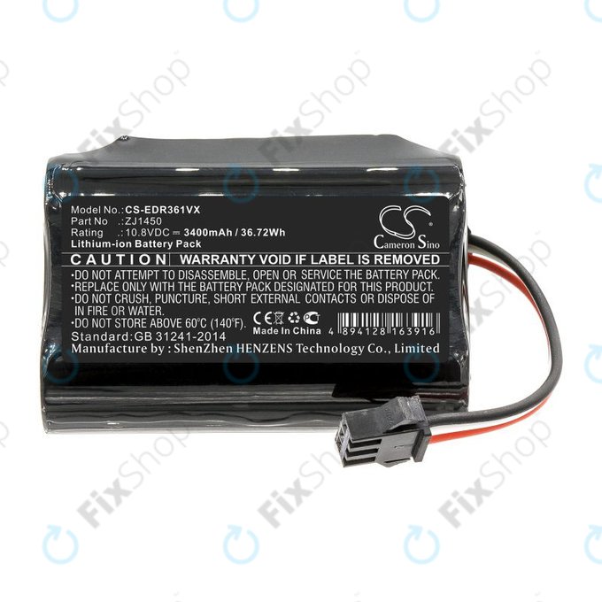 Battery for Ecovacs Deebot Slim, D36, 3400mAh, Li-Ion, 10.8V, ZJ1450, HQ