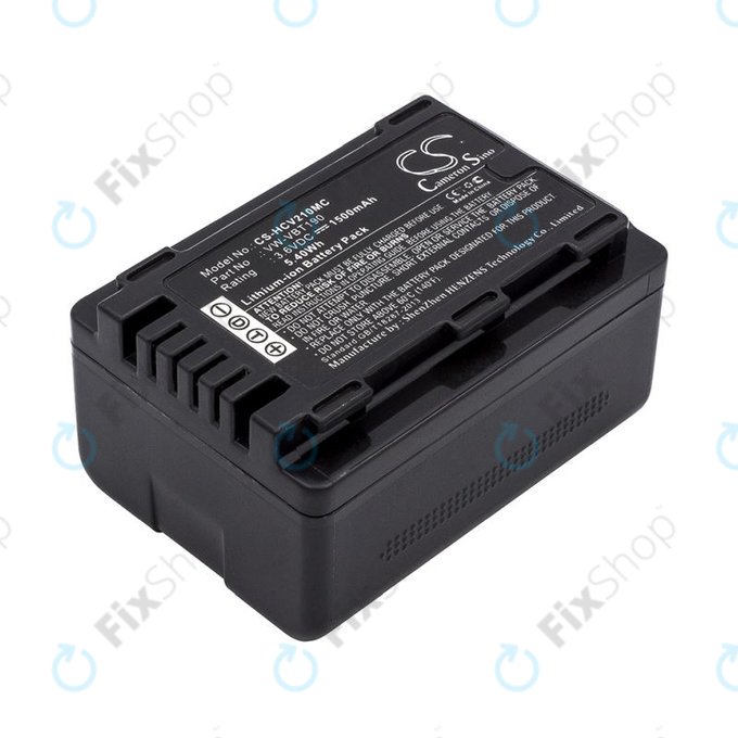 Battery for Panasonic HC-V210, 1500mAh, Li-Ion, 3.6V, VW-VBT190, HQ