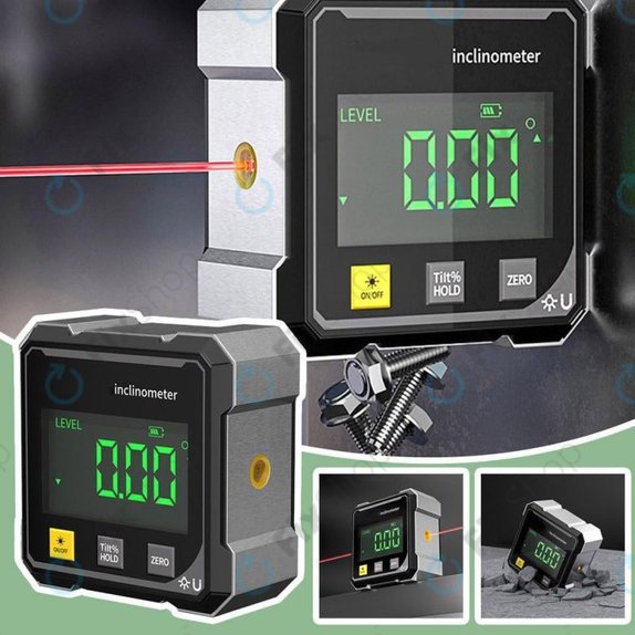 Digital angle gauge with magnet and laser