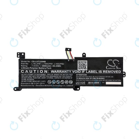 Battery for Lenovo 320, 330, 520, Ideapad 320, 330, S145, 3900mAh, Li-Pol, 7.5V, L16L2PB1, HQ