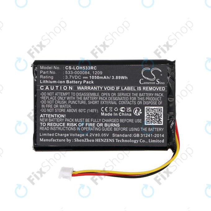 Battery for Logitech Harmony Touch, Ultimate, 1050mAh, Li-Ion, 3.7V, 533-000083, HQ