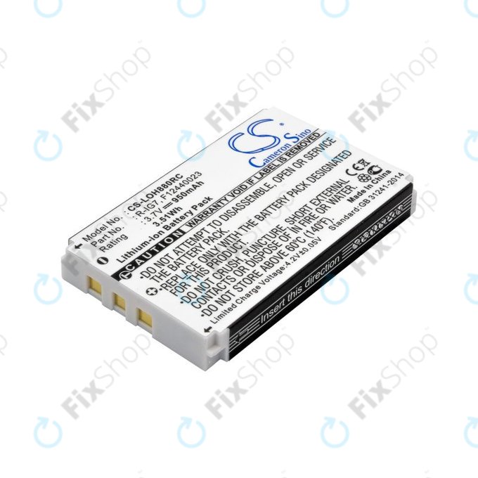 Battery for Logitech Harmony 720, 780, 880, 890, 900, 950mAh, Li-Ion, 3.7V, R-IG7, HQ