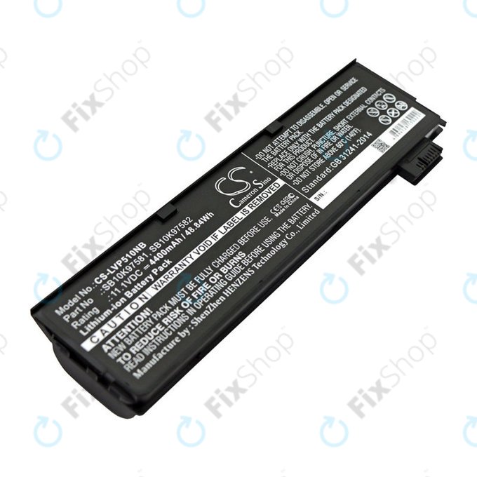 Battery for Lenovo ThinkPad P51, T470, T570, 4400mAh, Li-Ion, 11.1V, SB10K97581, HQ