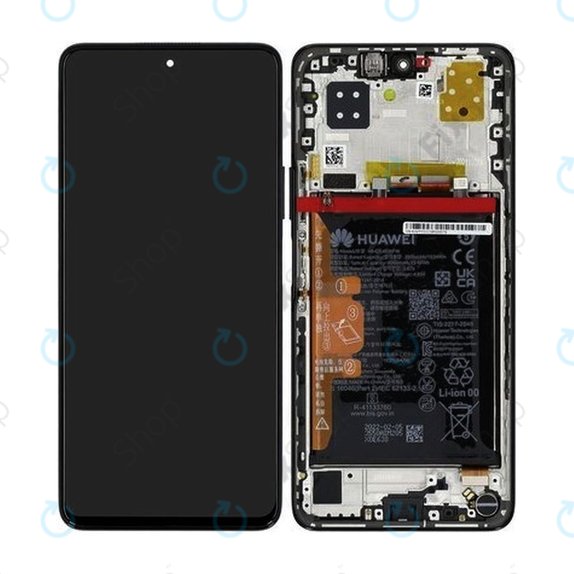 Huawei Nova 9 SE JLN-LX1 JLN-LX3 - LCD Display + Touch Screen + Frame + Battery (Midnight Black) - 02354UVY Genuine Service Pack