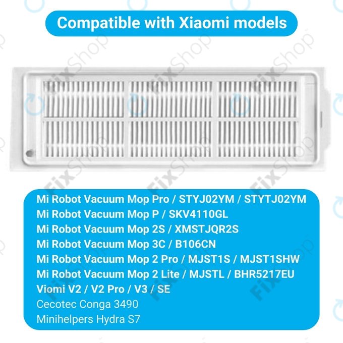 Xiaomi Mi Robot Vacuum Mop Pro (P), 2 Lite, 2 Pro, 2S, 3C, Viomi V2 Pro, V3, SE - HEPA Filter (2pcs)