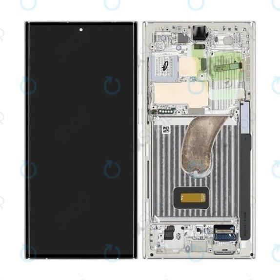 Samsung Galaxy S23 Ultra S918B - LCD Display + Touch Screen + Frame (Cream) - GH82-30466B, GH82-30465B Genuine Service Pack