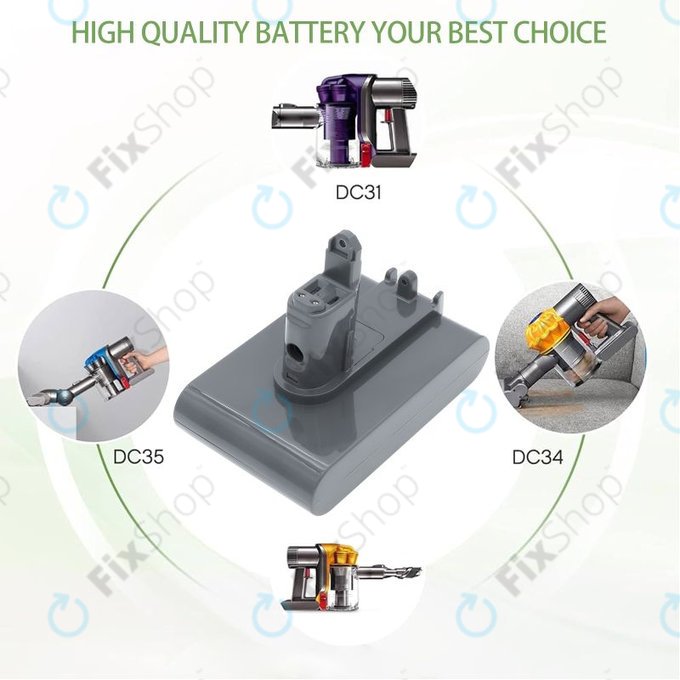 Battery for Dyson DC31, DC34, DC35, DC44, DC56, 2500mAh, Li-Ion, 22.8V, 965557-03, HQ