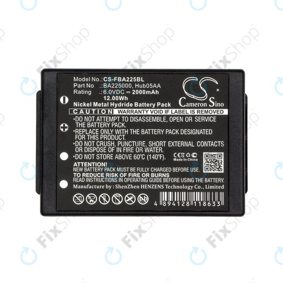 Battery for HBC Linus 6, Spectrum 1, 2, A, B, 2000mAh, Ni-MH, 6V, BA225000, HQ