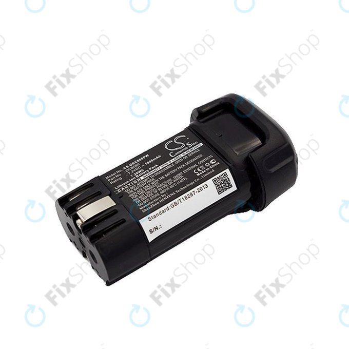 Battery for Dewalt Dcb095, Dewalt Dcf680, 1000mAh, Li-Ion, 7.2V, DCB080, HQ