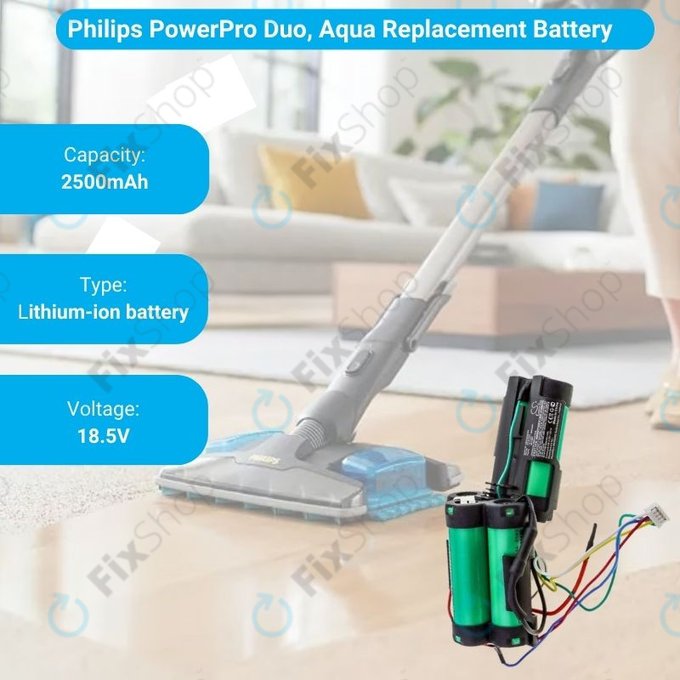 Batterie Cameron Sino 2500mAh Li-ion Pour Aspirateur Philips FC6168, FC6169, FC6171, FC6404, FC6405 – 18,5V