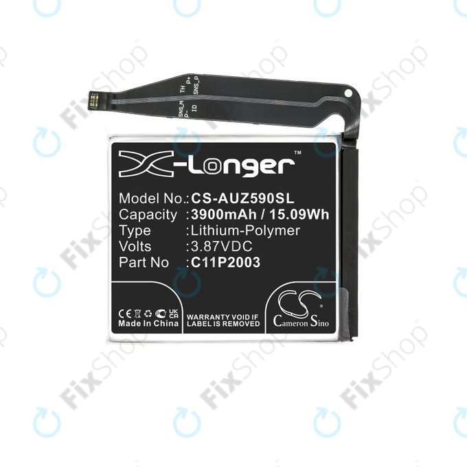 Battery for Asus Zenfone 8 ZS590KS, 3900mAh, Li-Pol, 3.87 V, C11P2003, HQ