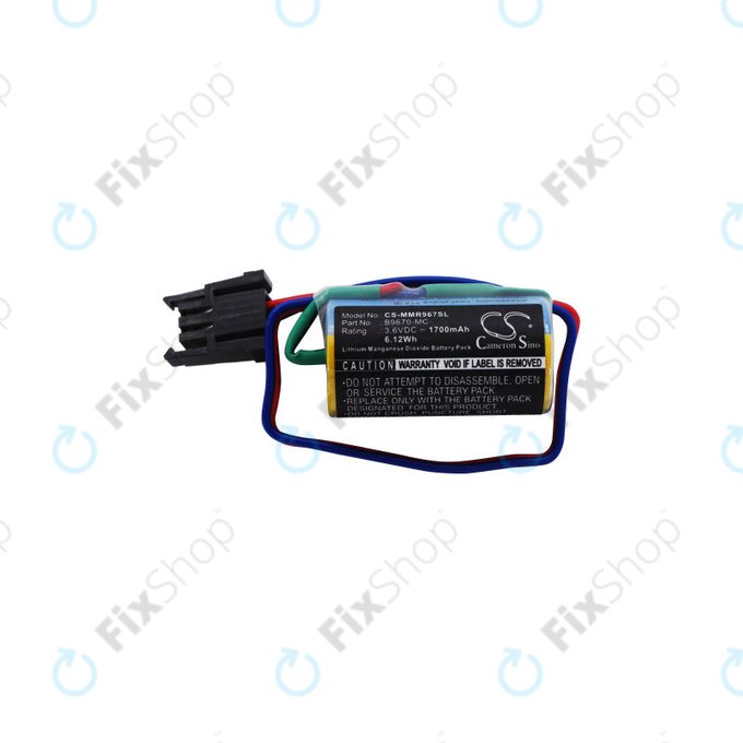 Battery for Mitsubishi Robot Control PLC, A RH, MR, 1700mAh, Li-MnO2, 3.6V, B9670-MC, HQ