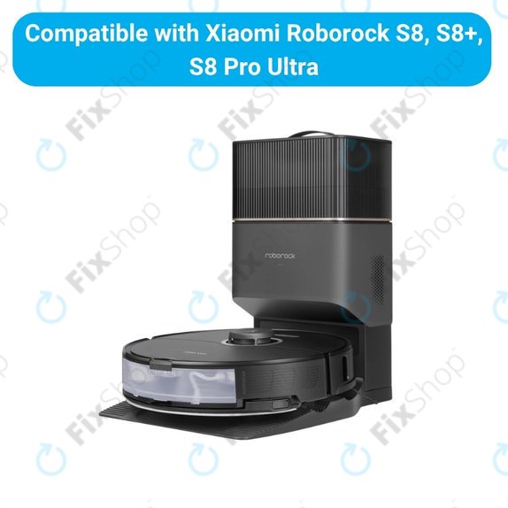 Replacement set for Xiaomi Roborock S8, S8+, S8 Pro Ultra (1 pair of Main brushes, 2x Filter, 2x Side brush - Black, 2x Mop cloth, 2x Dust bag)