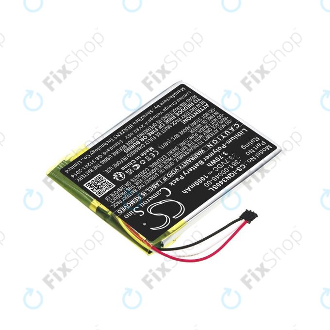 Battery for Garmin Dash Cam 20, Nuvi 3400, 1000mAh, Li-Pol, 3.7V, 361-00046-00, HQ