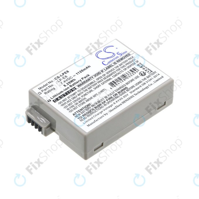 Battery for Canon EOS 550D, 600D, LP-E8, Li-ion, 7.4V, 1120mAh, HQ