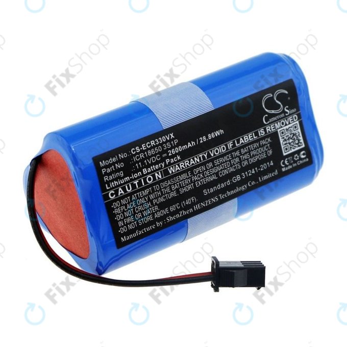 Ecovacs CEN330, CR-series - Battery ICR18650 3S1P Li-Ion 11.1V 2600mAh HQ