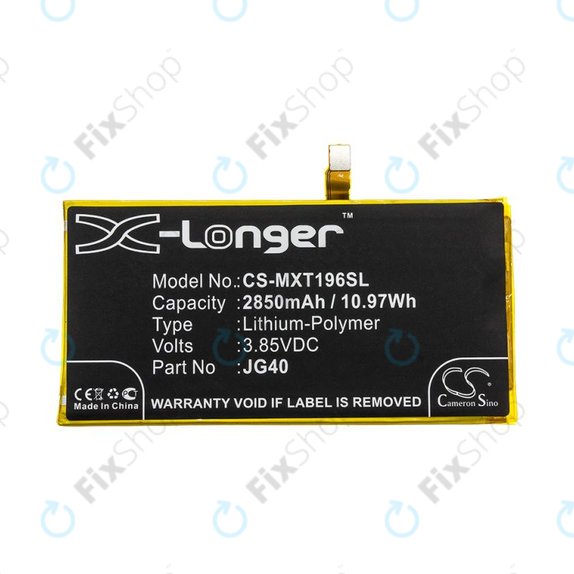 Battery for Motorola Moto G7 Plus, G7 Plus DS, 2850mAh, Li-Pol, 3.85V, JG40, HQ