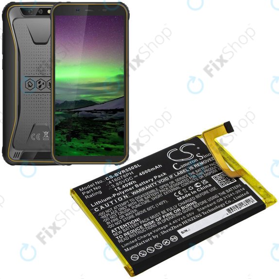 Battery for Blackview BV5500, 4000mAh, Li-Pol, 3.85V, 416078PH, HQ