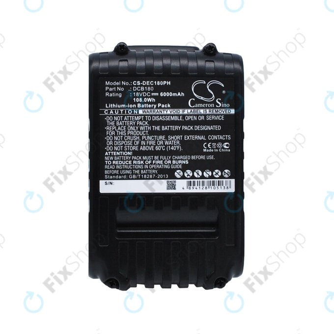 Dewalt CL-series, DC-series - Battery DCB18x / DCB20x Li-Ion 6000mAh HQ