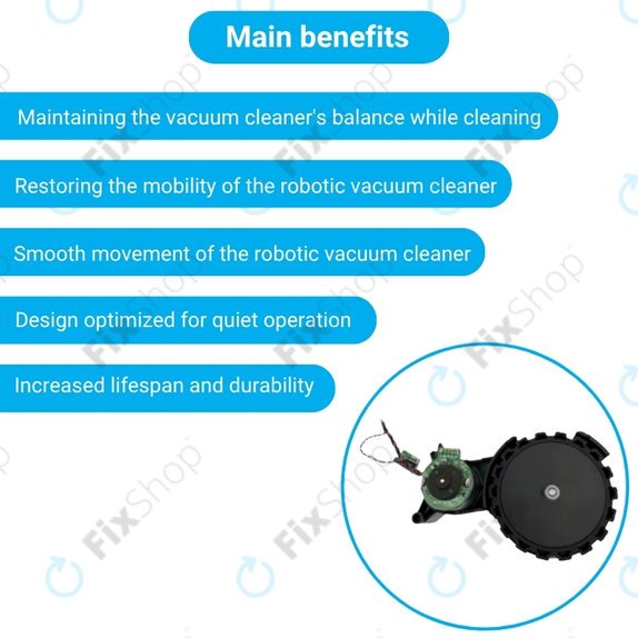 Xiaomi Robot Vacuum X10, Dreame Z10 Pro, L10 Plus, D10 Plus - Wheel with Motor (Left) (Black)