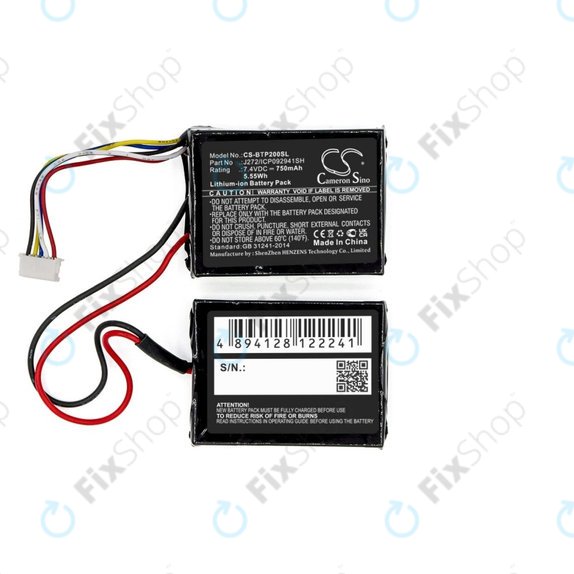 Battery for Beats Pill 2.0, 750mAh, Li-Ion, 7.4V, J272/ICP092941SH, HQ