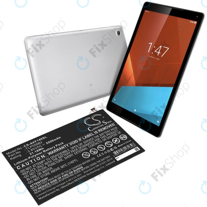 Battery for Vodafone Tab Prime 7, 5500mAh, Li-Pol, 3.85V, TLP058B2, HQ