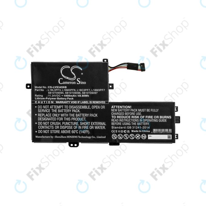 Battery for Lenovo IdeaPad C340 14, 15, 4400mAh, Li-Pol, 11.34V, 5B10T09095, HQ