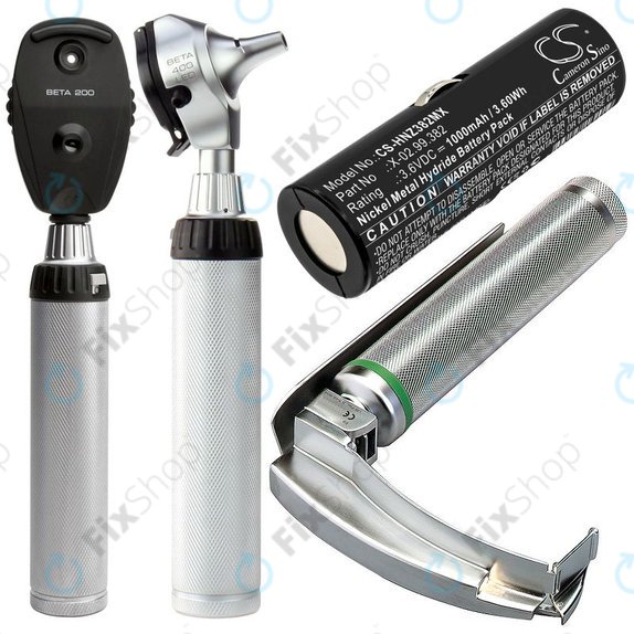 Battery for Heine Ophthalmoscope Beta 200, 1000mAh, Ni-MH, 3.6V, X-02.99.382, HQ