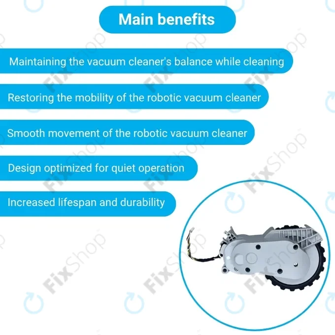 Xiaomi Mijia E10, E12, Mi Robot Vacuum Mop 2 Lite, 2 Pro - Wheel with Motor (Left) (White)