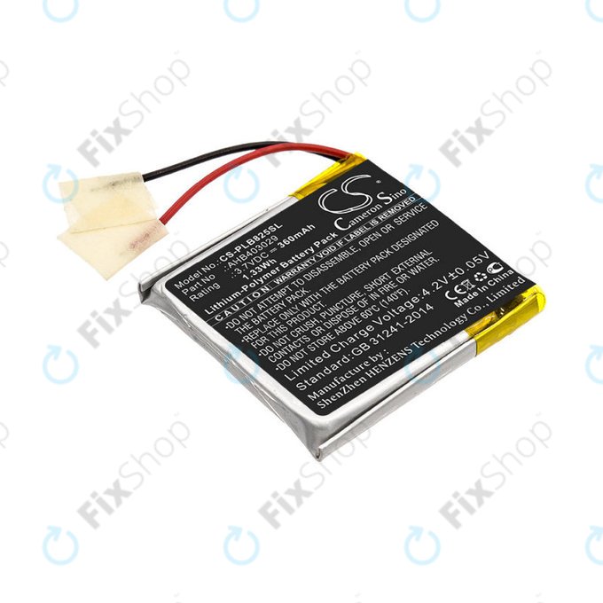 Battery for Plantronics Voyager Focus B825, 360mAh, Li-Pol, 3.7V, AHB403029, HQ