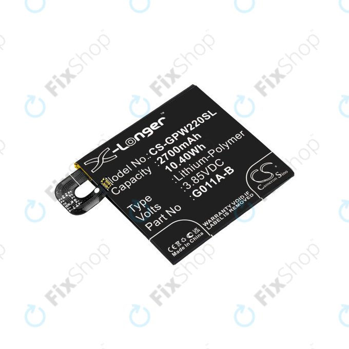 Battery for Google Pixel 2 G011A, 2700mAh, Li-Pol, 3.85 V, G011A-B, HQ