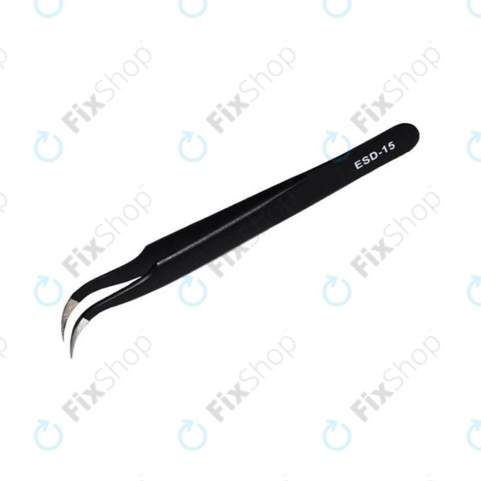Vetus ESD-15 - Antistatic Metal Tweezer with Curved Tip (120mm)