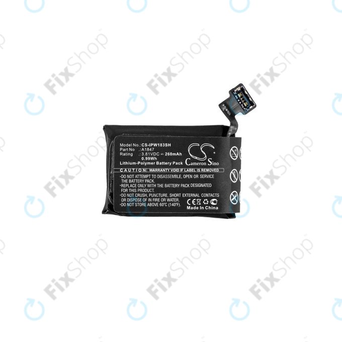 Battery for Apple Watch 3 38 mm, 260mAh, GPS Version, Li-Pol, 3.81 V, A1847, HQ