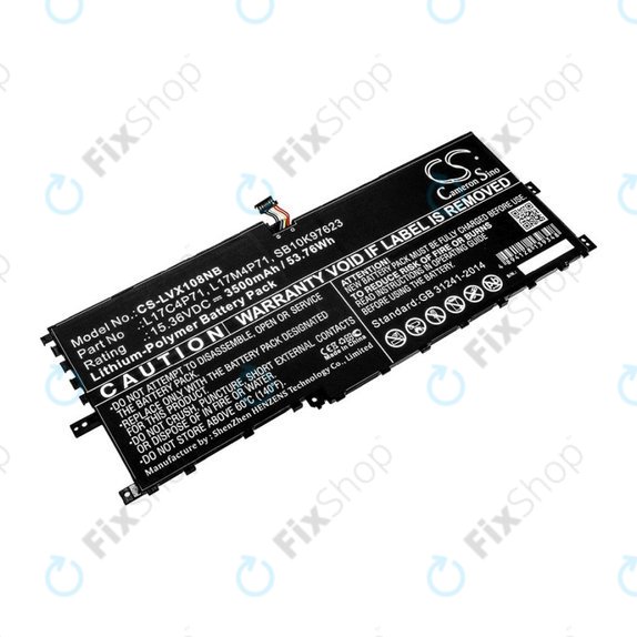 Battery for Lenovo ThinkPad X1 Yoga 2018, 3500mAh, Li-Pol, 15.36V, L17C4P71, HQ