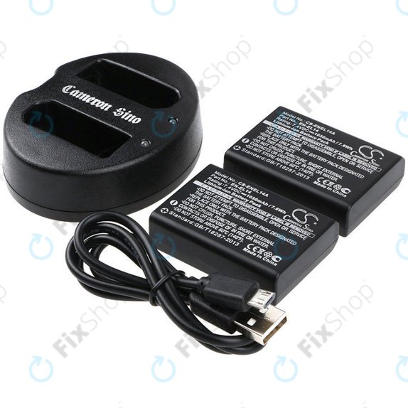 Battery 2pcs with charger for Nikon Coolpix P7000, P7700, D3100, D3200, D5100, 1030mAh, Li-Ion, 7.4V, EN-EL14, HQ