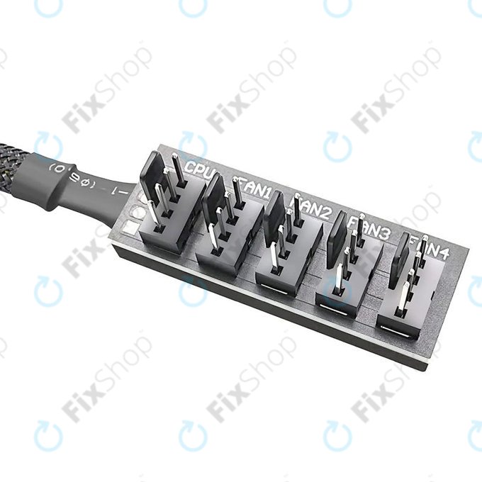 PWM fan hub, 4-pin, 5-port