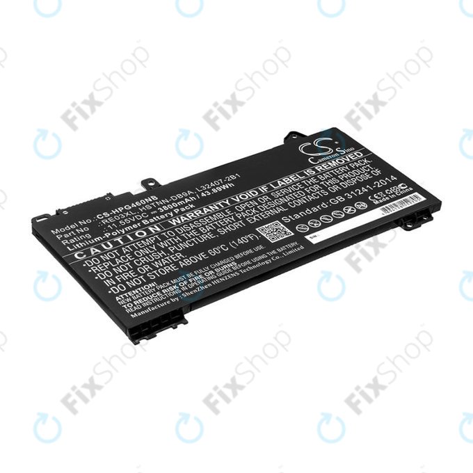 Battery for HP ProBook 455, 450, 445, 440, 430 G6, 3800mAh, Li-Pol, 11.55V, RE03XL, HQ