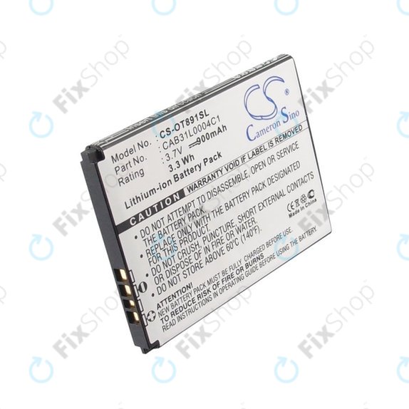 Battery for Alcatel One Touch, OT, TCL A, Vodafone, 900mAh, Li-ion, 3.7V, CAB31L0004C1, HQ