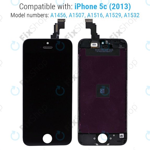 Apple iPhone 5C - LCD Display + Touch Screen + Frame (Black) Original Refurbished